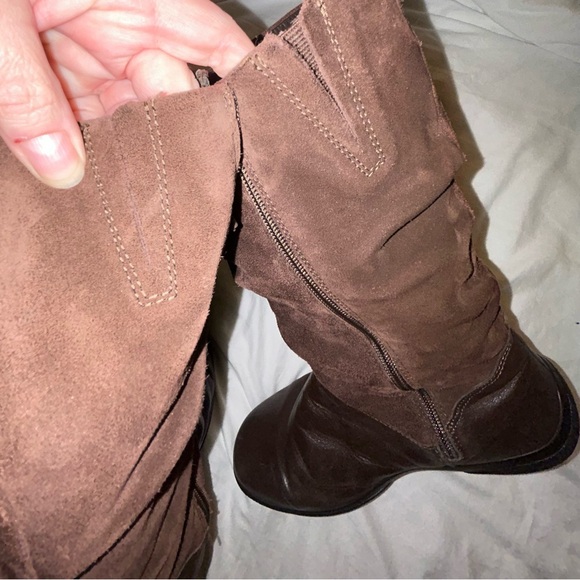 BROWN BOOTS Hotter brown leather and suede boots, LIKE NEW - Picture 3 of 9